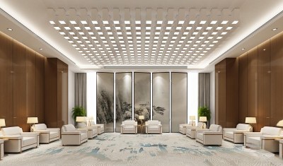 新中式会客厅3D模型下载